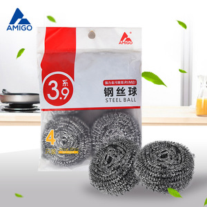 อามิโก้ สตีลบอล ชุด 4 ชิ้น แปรงขัดทำความสะอาดครัว ไม่เป็นขุย อุปกรณ์ล้างจาน - Product Image 1