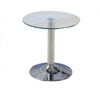 Bazhou café tables et chaises fabricants Mesa de cristal transparent rond en verre table à café chaud 4 chaises table à manger