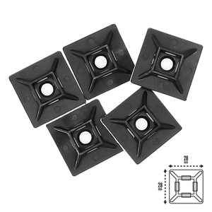 Base Adhesiva para Bridas de Cable 28x28 mm. Negro. Bolsa de 100 Unidades - Product Image 2