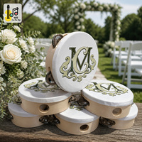 Tambourins de mariage en bois de 6 pouces, impression soyeuse, personnalisables en gros, instrument de musique à main, tambour à main, prix 2025