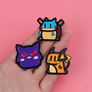 Broche en alliage de zinc plaqué, motif monstre elfe de dessin animé, badges imprimés en relief, épingles en émail créatives Gengar, pour sacs mignons - Product Image 4
