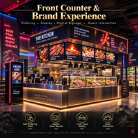 Solutions d'aménagement intérieur pour restaurants chinois écologiques avec éclairage LED clé en main pour salles à manger