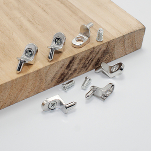 Supports d'étagère en alliage de zinc en forme de L avec vis pour la fixation de meubles en bois et en verre - Product Image 1