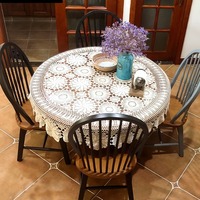 Nappe ronde en crochet à la main blanche Offre Spéciale Napperon floral vintage Table en tissu de dentelle