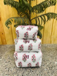 Handmade Cotton Down <b>Zip</b> Makeup Bag Gifts Proposal Cosmetic Bag Women Cosmetic Bags Large Capacity - Product Image 2
