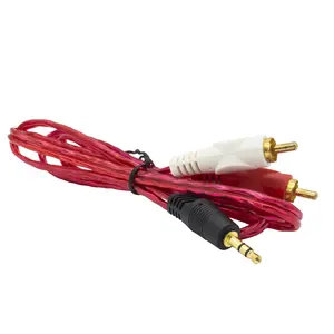 Đỏ Trắng 3 Cực 3.5 Mét Stereo DC Cắm Nam Để AV 2RCA Nam Audio Y Cable 2 RCA Cable Cho Loa Aux MP3 Máy Tính Headphone