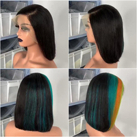 Perruque courte bob en cheveux humains vierges vietnamiens, sans colle, double densité, transparente HD, prix de gros abordable