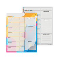 Bloc-notes multifonctionnel pour liste de tâches, notes adhésives, planificateur hebdomadaire, bloc-notes pour les affaires