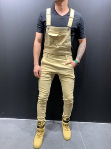 <span class=keywords><strong>Combishort</strong></span> sans manches pour hommes, salopette en <span class=keywords><strong>jean</strong></span>, combinaison décontractée, boutons, poche, bretelles, salopette, pantalon, été - Product Image 5