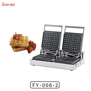 Belçikalı gaz elektrikli mini ticari endüstriyel dikey dört boşluk kare petek çift waffle art waffle makinesi makinesi