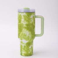 Gobelet isotherme RTS 40oz Tie Dye H2.0 en acier inoxydable à double paroi, multicolore, finition mate, impression 5D, couvercle sans BPA, mug de voyage écologique
