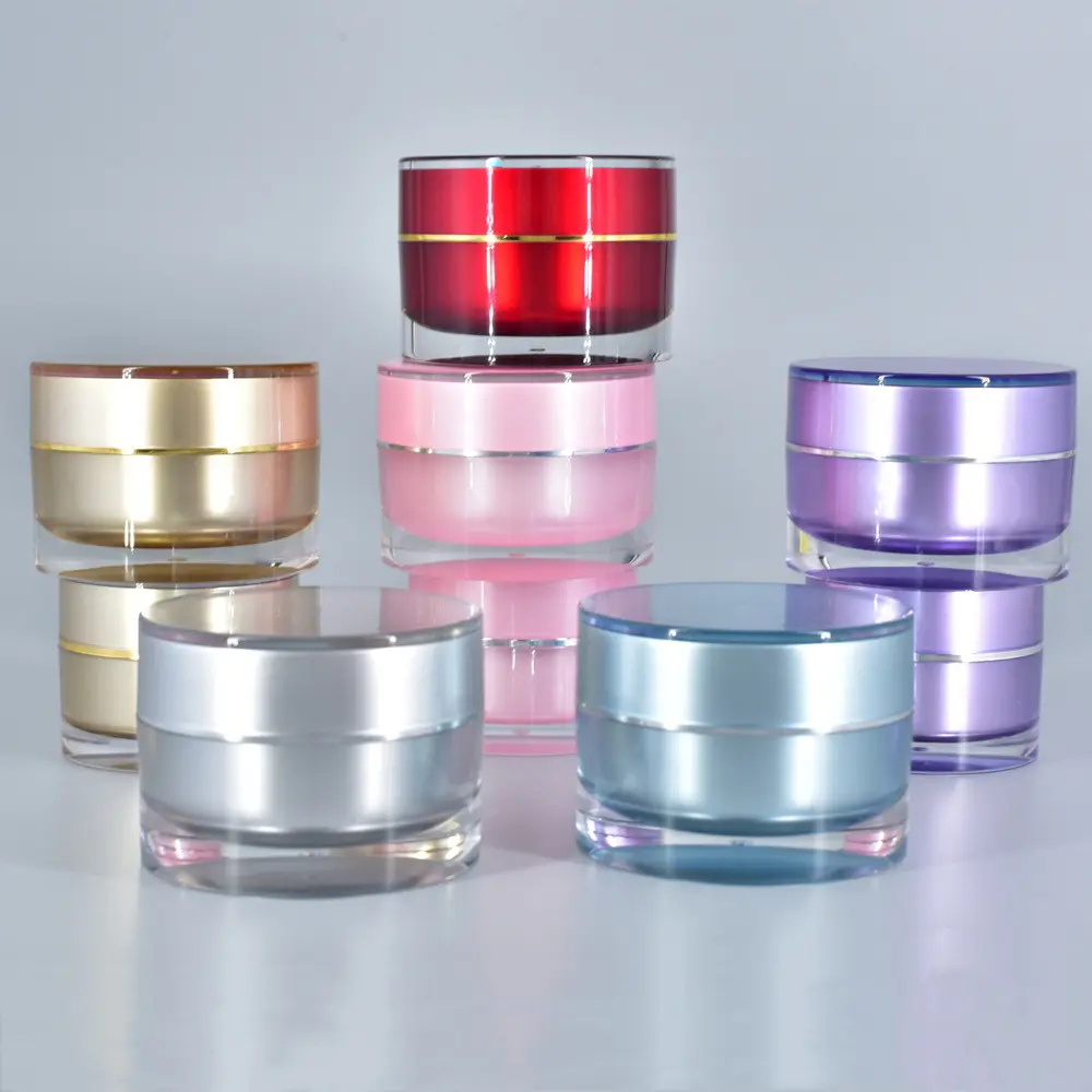Luxus Acryl 5g 10g 15g 20g 30g Bunte leere Kosmetik behälter Runde kosmetische Plastik gläser Make-up-Behälter Creme gläser