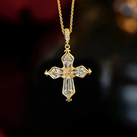 Nouveau collier pendentif en argent S925 pour femme, motif croix iris, polyvalent, exquis, bijoux de mariage de haute qualité, vente en gros