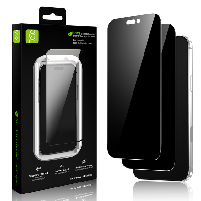 Custom Logo Mobile Phone Auto Alignment Easy Install Box Anti Spy 9H Hardness Tempered Glass Privacy Screen Protector for