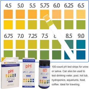 <strong>PH</strong> <strong>Test</strong> <strong>Strips</strong> Litmus Paper <strong>PH</strong> <strong>4.5</strong>-9.0 Alkaline Acid <strong>Test</strong> Paper for Urine Saliva Urine Testing - Product Image 2