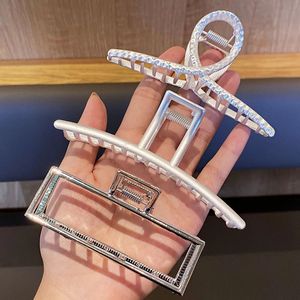 Nuevo elegante oro plata geométrico Metal garra Clip moda mujer accesorios para el cabello - Product Image 6