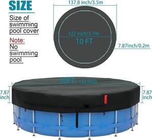Nuevo diseño personalizado Durable impermeable Anti-UV cubierta de <span class=keywords><strong>piscina</strong></span> sobre el suelo con hebilla Ajuste perfecto para piscinas redondas - Product Image 5