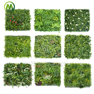 Mur végétal artificiel décoratif tropical en plastique pour extérieur, toile <span class=keywords><strong>de</strong></span> fond en herbe verte, fausse plante murale - Product Image 2