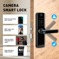 Cerradura Inteligente con Huella Dactilar en Varios Idiomas, Cerradura Digital con Cámara, Entrada sin Llave, Control por Aplicación Tuya, Cerradura Eléctrica para Puerta