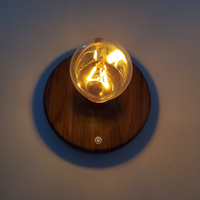 Lampe de table en bois à lévitation magnétique flottante avec ampoule, chargeur sans fil inductif créatif nordique, commande tactile, pour chambre à coucher