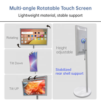 Groundlarge büyük şarj edilebilir 21.5 inç taşınabilir HDTV 1080p Android kablosuz Tablet kolay hareketlilik için beyaz tekerlekler ile