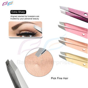 Ensemble de pinces à sourcils inclinées roses de marque privée bon outil de maquillage pour la mise en forme des sourcils pince à épiler pour une utilisation en beauté - Product Image 6