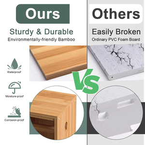 Porte-papier hygiénique en bambou armoire de rangement organisateur de salle de bain compact avec étagère réglable pour papier hygiénique et brosse - Product Image 6