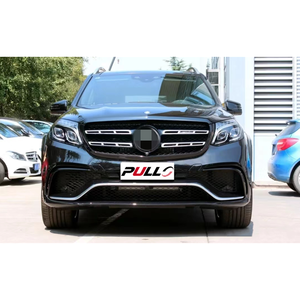 Convient pour <span class=keywords><strong>Mercedes</strong></span> Benz classe GL X166 2013-2015 mise à niveau vers GLS63 ancien au nouveau kit de carrosserie pare-chocs avant et arrière avec feux de capot à grille - Product Image 3