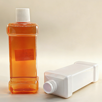 Bouteille de bain de bouche en plastique PET de qualité alimentaire de 250 ml, forme plate, avec bouchon à vis pour l'emballage de bain de bouche ZS25 CN/GUA