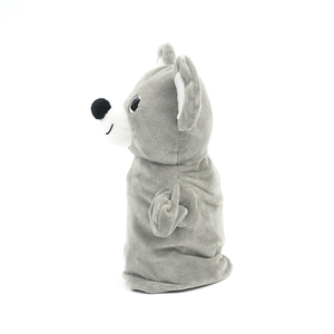Títeres <span class=keywords><strong>de</strong></span> <span class=keywords><strong>Mano</strong></span> <span class=keywords><strong>de</strong></span> Peluche <span class=keywords><strong>de</strong></span> Animales Realistas Personalizados, Ratón y Oso, para Niños, 21 cm, Gris y Marrón Claro, Bordados Artesanales - Product Image 3