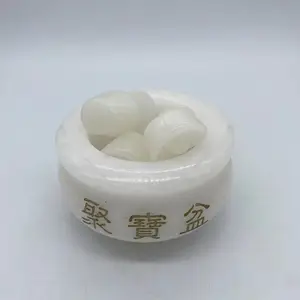 Fabriek Van Hoge Kwaliteit Natuurlijke Genezende Witte Jade Hand Gesneden Witte Jade Kom Kristal Kom