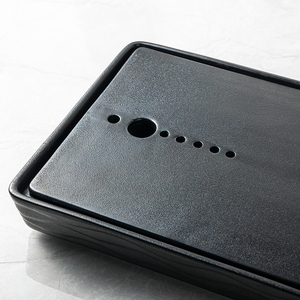 Nhà hàng INS Hotel Molecular Dish, món ăn ẩm thực lạnh, <span class=keywords><strong>sushi</strong></span>, phục vụ trên đĩa đen, đĩa gastronomy, đĩa hình chữ nhật, đá khô - Product Image 4