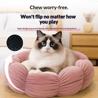 Winter Katzen- & Hundebett Abnehmbar Waschbar Stoffartiges Haustier-Wärmekörbchen Schlafzubehör ohne Waschanleitung