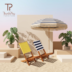 Chaise de plage portable de luxe moderne en pin massif, best-seller - Design contemporain, imperméable, légère, pour usage extérieur - Product Image 6