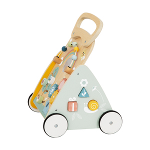 बहु-कार्यात्मक लकड़ी के बच्चे वॉकर गतिविधि केंद्र व्यस्त बोर्ड पुल और गाड़ी बच्चे सीखने की पैदल यात्रा को धक्का दें - Product Image 3