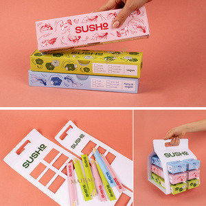 Venta al por mayor entrega caja de comida embalaje impresión <span class=keywords><strong>sushi</strong></span> para llevar alimentos embalaje fiambrera logotipo personalizado comida rápida para llevar caja de <span class=keywords><strong>sushi</strong></span> - Product Image 4