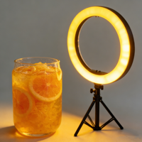 Luz de Relleno RGB para Transmisión en Vivo y Fotografía de Selfies, Temperatura de Color Ajustable 2500K-9900K, Control Táctil Remoto, Triple Anillo ABS