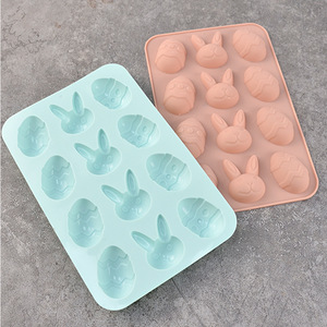 Easter Cake Mold 12 Compartment Bunny And Egg Shape Baking Mold For Chocolate Ice Cream - Product Image 2