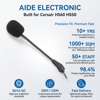 Accessoire de microphone de remplacement détachable compatible avec Corsair HS60, HS50 modèle 002, pièce de réparation pour casque de jeu