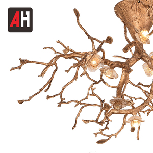 Handmade đồng hình dạng chi nhánh <span class=keywords><strong>G4</strong></span> <span class=keywords><strong>LED</strong></span> Đèn Trần cho chiếu sáng phòng ngủ - Product Image 2