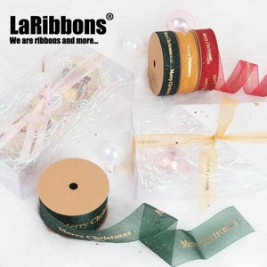 Custom Eco-Friendly Polyester Organza <b>Ribbon</b> Spool-Multi-Length Options Gold Stamp Printed Multi-Color for Gift Wrapping Decor - Product Image 4