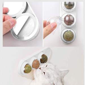 Hierba gatera Natural para gatos, juguete recargable para el cuidado Dental, Limpieza de dientes, bolas de pared comestibles, juguete giratorio para lamer para gatito - Product Image 4