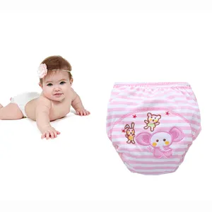 Pantalones con estampado de animales, pantalones de entrenamiento para bebés y niños pequeños, pañales de tela de algodón para bebés