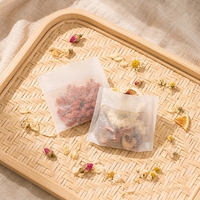 Sachets de thé vides pliables jetables en fibre de maïs biodégradable avec logo personnalisé, qualité alimentaire