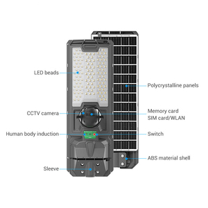 <span class=keywords><strong>Lampione</strong></span> Solare LED ad Alta Potenza per Esterni, Impermeabile IP65, in ABS, 300W 500W, con Telecamera - Product Image 3