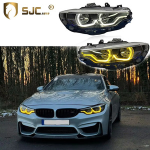 Faro Anteriore Originale SJC Auto V2 Bicolore Argento per <span class=keywords><strong>BMW</strong></span> <span class=keywords><strong>F32</strong></span> F82 M4 2013-2019 Modulo DRL Giallo/Bianco 425i 428i 430i F36 F80 F33 - Product Image 1