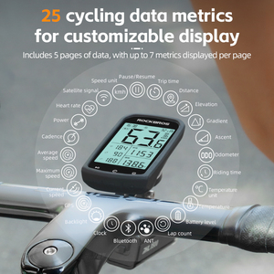 Ordinateur de vélo <span class=keywords><strong>GPS</strong></span> sans fil personnalisé de qualité supérieure avec logo, cadence et grand écran pour vélo de route et VTT - Product Image 4