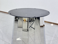 Socle de table à manger en acier inoxydable sur mesure, poli miroir, pour plateau de table en marbre ou pierre frittée
