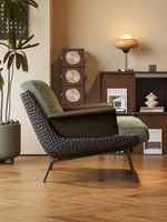 Fauteuil simple en PU de style italien, fauteuil de designer, fauteuil de lecture, salon minimaliste