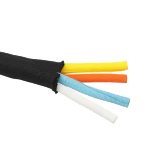 fire proof self wrapping cable protection sleeve Self winding textile braided sleeving